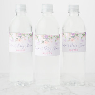Lila Butterfly Eten en Drinken Label Set Waterfles Etiket