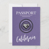 Lila Californisch paspoort Bewaar de datum Save The Date (Voorkant)