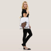 Lila canvas tassen (Op model)
