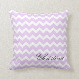 Lila Chevrons Pattern Monogram Pillow Kussen