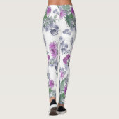 Lila chrysanthema , waterverf leggings (Achterkant)