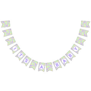 Lila Circus Cute Pattern Neutrale Baby shower Vlaggetjes