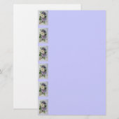 Lila Clematis vijn Acrylverf Briefpapier (Voorkant / Achterkant)