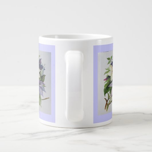 Lila Clematis vijn Acrylverf Jumbo Mok (Achterkant)