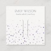 Lila Confetti  Haarklapbeeldscherm voor Waterverf Vierkante Visitekaartje (Voorkant)