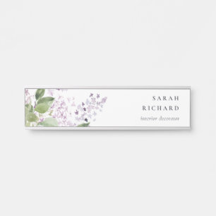 Lila Cottage Tuin Waterverf Bloemen Bunch Deurbordje