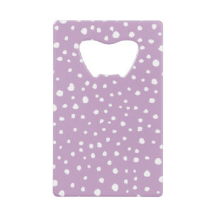 Lila Dalmatische Spots, Dalmatische Stippen, gecit Kredietkaart Flessenopener
