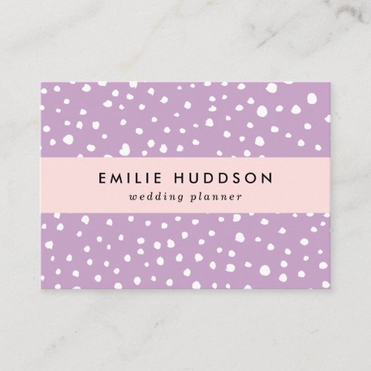 Lila Dalmatische Spots, Dalmatische Stippen, gecit Visitekaartje (Voorkant)