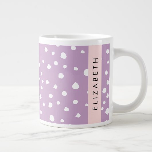 Lila Dalmatische Vlekken, Dalmatische Stippen, Jou Extra Grote Beker (Rechts)