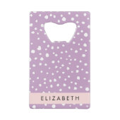 Lila Dalmatische Vlekken, Dalmatische Stippen, Jou Kredietkaart Flessenopener (Achterkant)