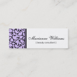 Lila Damask Beauty Micro Mini Visitekaartjes