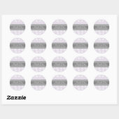 Lila Damask Bewaar de Date Envelope Seal Ronde Sticker (Vel)