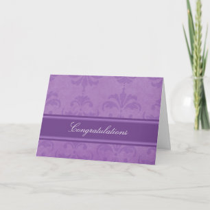 Lila Damask Gefeliciteerd Kaart