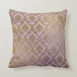 Lila Damask Gold Pillow Kussen