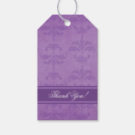 Lila Damask Wedding Bedankt Cadeaulabel