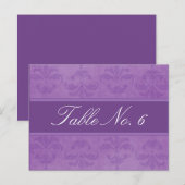 Lila Damastafel-nummer Briefkaart (Voorkant / Achterkant)