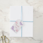 Lila deeg van walvisroze zeebaars cadeaulabel (Met Touw)