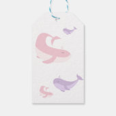 Lila deeg van walvisroze zeebaars cadeaulabel (Achterkant)