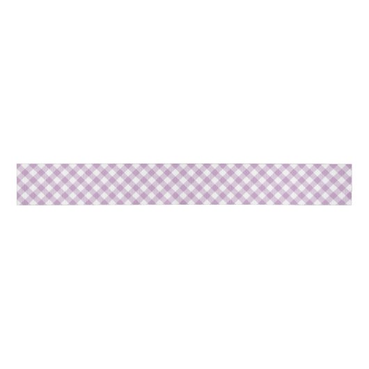 Lila Diagonal Gingham Grosgrain Lint (Voorkant)