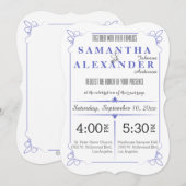 Lila Die Cut Bracket Art Deco Wedding Invite Kaart (Voorkant / Achterkant)