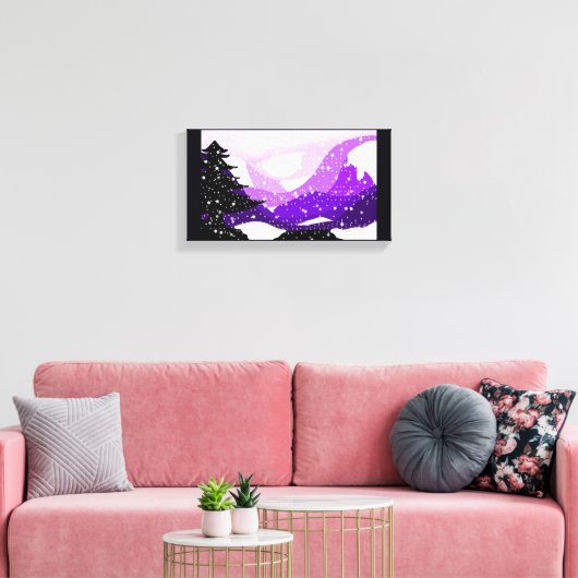Lila drukcanvas canvas afdruk (Insitu (Woonkamer))