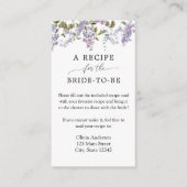 Lila en Lavender Bridal Recipe Request Informatiekaartje (Voorkant)