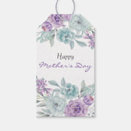 Lila en Mint Floral | Moederdag Cadeau Label Cadeaulabel