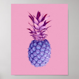 Lila en roze ananas poster