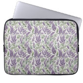 Lila en Sage bloemendecoupage Laptop Sleeve (Voorkant)