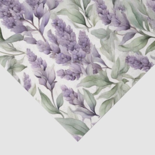 Lila en Sage bloemendecoupage Tissuepapier (Detail)