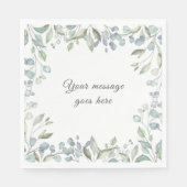 Lila en Sage Groen Bloemen Groen Uw Bericht Servet (Voorkant)