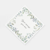 Lila en Sage Groen Bloemen Groen Uw Bericht Servet (Hoek)