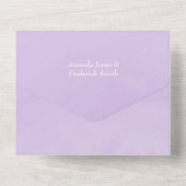 Lila en steenkoolzaadjes all in one uitnodiging (Achterkant)