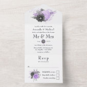 Lila en steenkoolzaadjes all in one uitnodiging (Binnen)