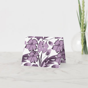 Lila en violette bloemen. kaart