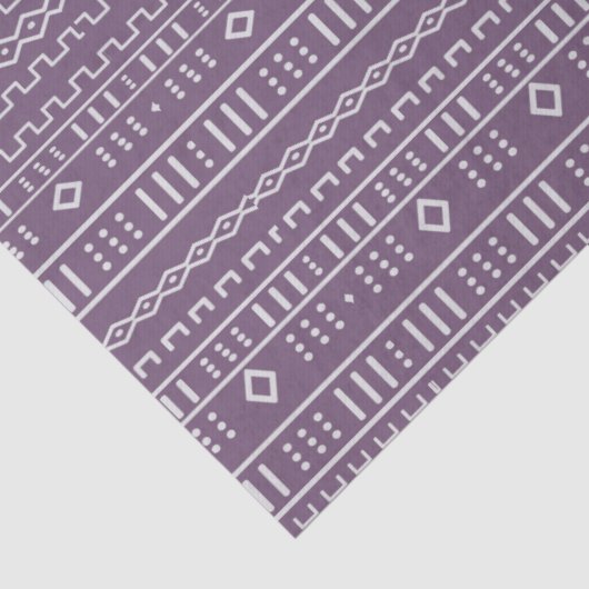 Lila en wit modern modderdoek tissuepapier (Detail)