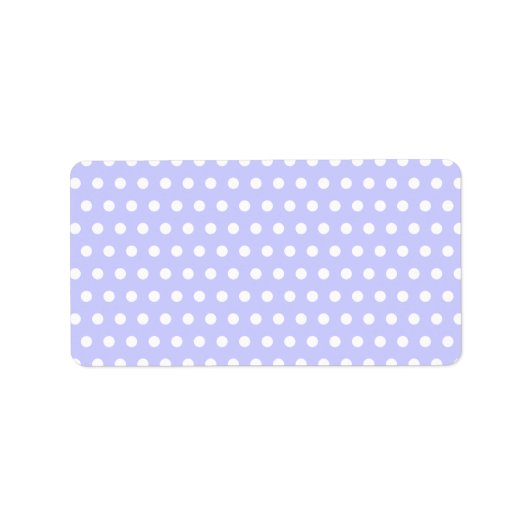 Lila en wit Polka Dot Pattern. Spotty. Etiket (Voorkant)