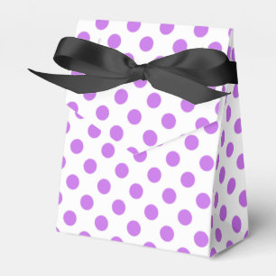 Lila en witte poka dots bedankdoosjes