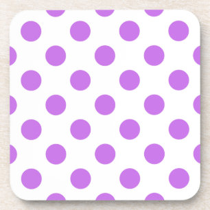 Lila en witte poka dots bier onderzetter