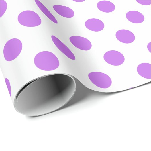 Lila en witte poka dots cadeaupapier (Rol Hoek)