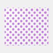 Lila en witte poka dots fleece deken (Voorkant (Horizontaal))
