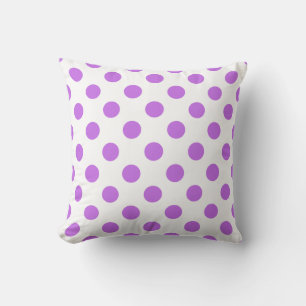 Lila en witte poka dots kussen