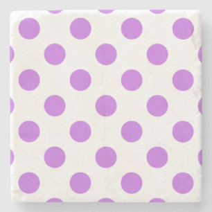 Lila en witte poka dots stenen onderzetter