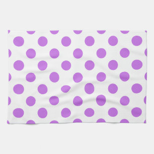 Lila en witte poka dots theedoek