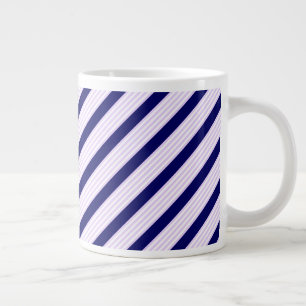 Lila en witte strepen met blauw van de marine extra grote beker