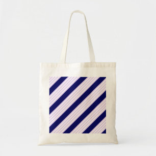 Lila en witte strepen met blauw van de marine tote bag