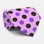 Lila en zwarte stippen stropdas (Opgerold)