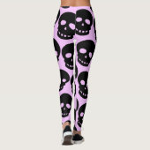 Lila esthetische pasta-Gothic Skulls Big Print Leggings (Achterkant)