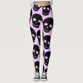 Lila esthetische pasta-Gothic Skulls Big Print Leggings (Voorkant)