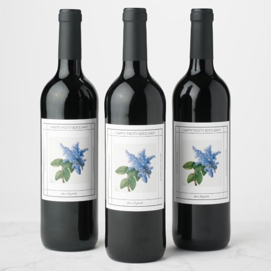 Lila Etiket voor gelukkige moederdag (Flessen)